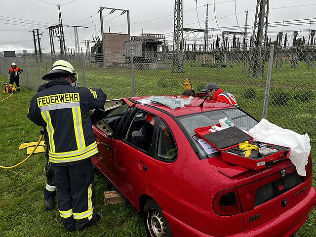 Die initiale Unfallstelle am Umspannwerk Waizendorf.